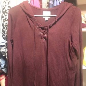 Plum colored cozy top